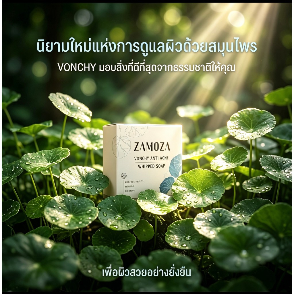 โฟมล้างหน้า zamoza vonchy anti acne whipped soap ก้อน สบู่ลดสิววอนชี่