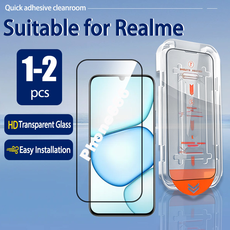 1-2PCS ติดตั้งง่ายกระจกนิรภัยสําหรับ Realme C100 C100i C100X C83 C85 Pro C75 C75X C73 C71 หมายเหตุ 8