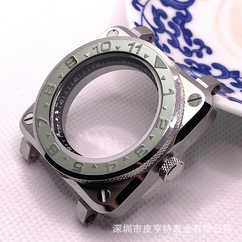 SKX007 SRPD Case เหมาะสําหรับเครื่องจักร NH35 NH36 การเคลื่อนไหวสแตนเลสโปร่งใสด้านล่าง Pilot Square 