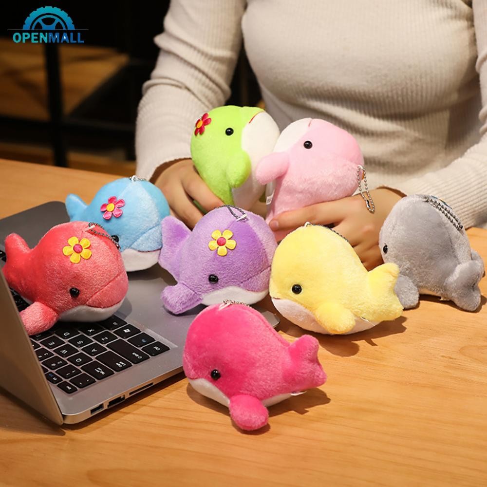 OPENMALL 1 ชิ้น Dolphin Plush ของเล่นดอกไม้น่ารัก Ocean Fish ของเล่น Key Chain จี้สําหรับเด็กเด็ก B1