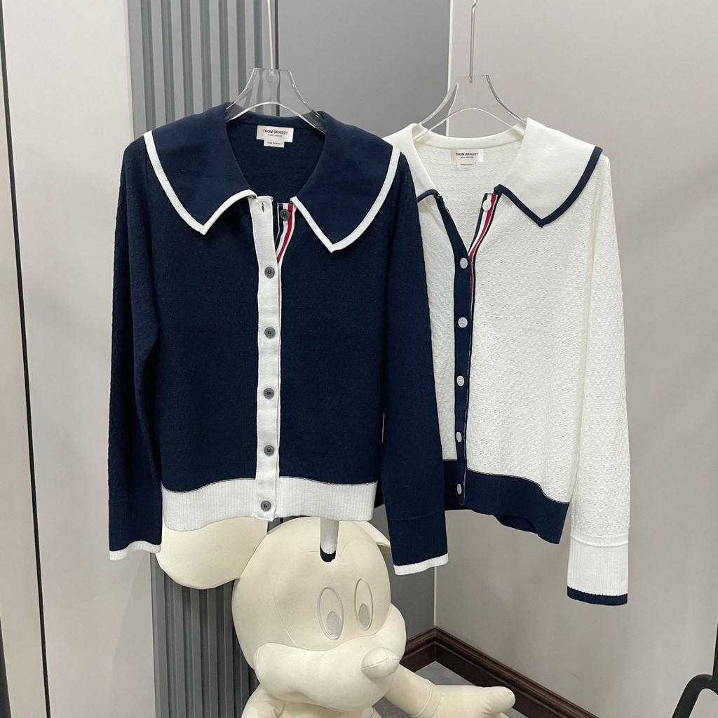 คาร์ดิแกน Thombrowne แบบ_large_lapel_และ_mesh_design