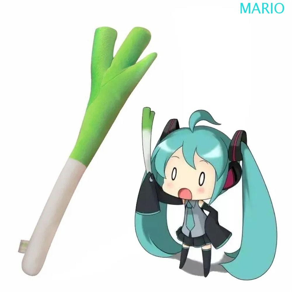 MARIO Plush หัวหอมสีเขียว, Vocaloid Hatsune Miku ตุ๊กตา Scallion, Kawaii 42 ซม.สั้น Plush Plant Miku