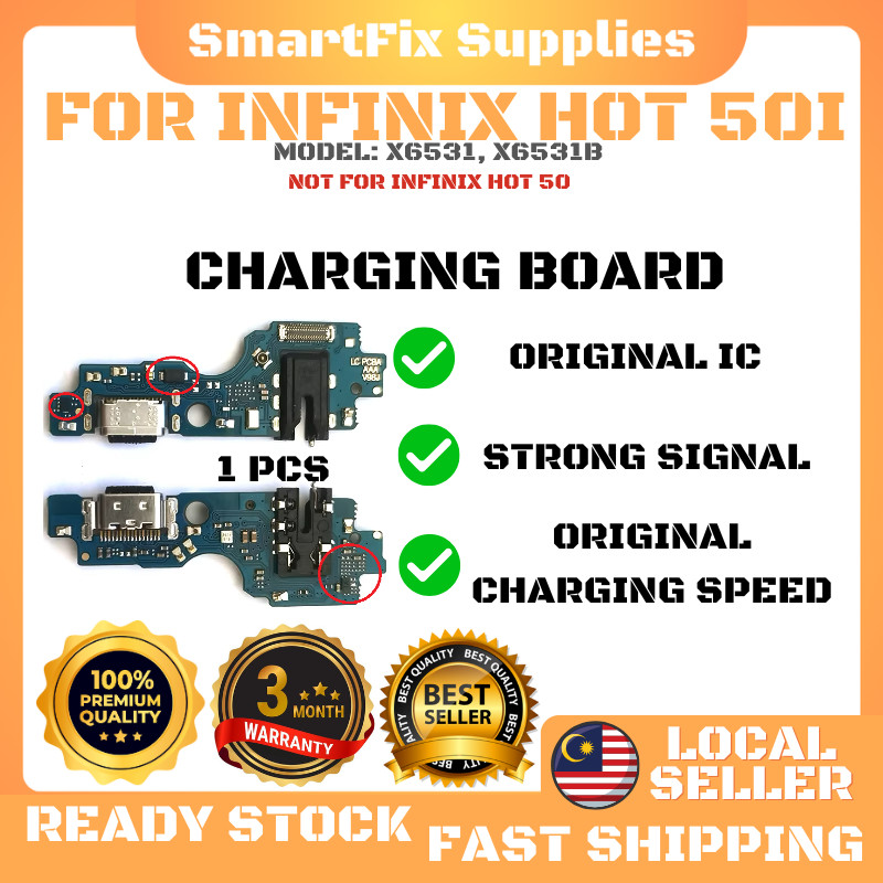 สําหรับ Infinix Hot 50i X6531, X6531B ประเภท C พอร์ตชาร์จเปลี่ยน