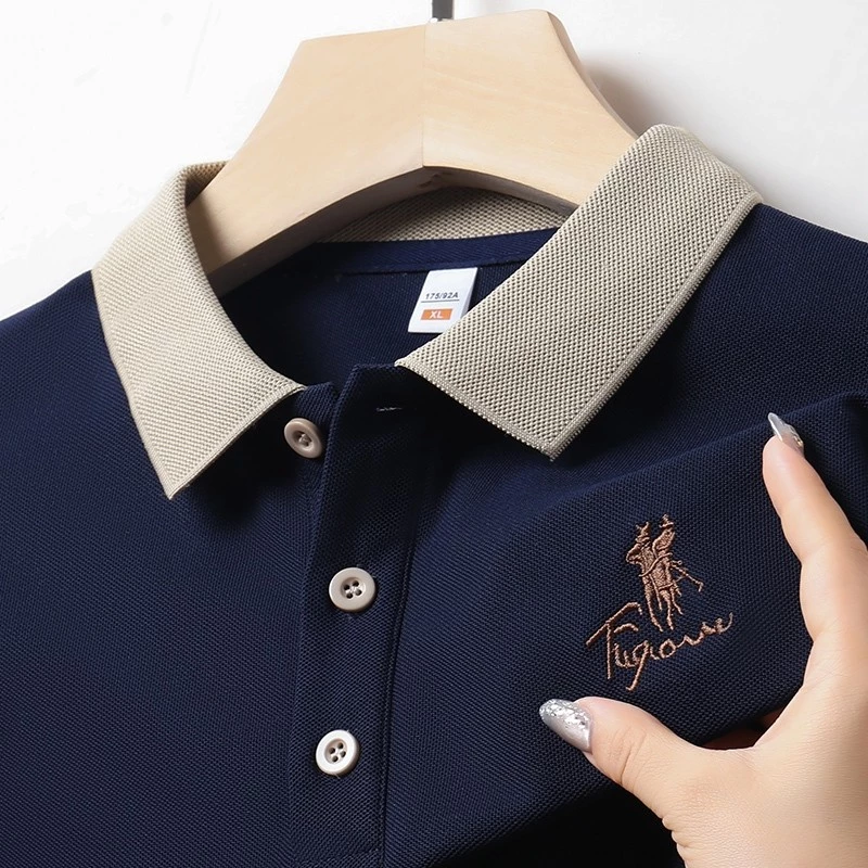 PROMAN เสื้อโปโลผู้ชายฤดูร้อน สไตล์โอลด์มันนี่ เนื้อผ้านุ่ม เสื้อปกพลิก เหมาะใส่ทำงานแมทช์ลุคง่าย ทรงหลวม สินค้าขายดี