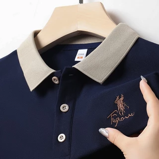 PROMAN เสื้อโปโลผู้ชายฤดูร้อน สไตล์โอลด์มันนี่ เนื้อผ้านุ่ม เสื้อปกพลิก เหมาะใส่ทำงานแมทช์ลุคง่าย ทรงหลวม สินค้าขายดี