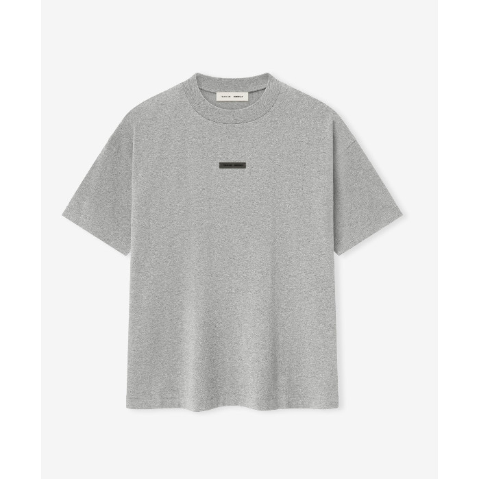 FOG Double Line ESSENTIALS 25SS High Street Metal Pressed กาวพิมพ์แขนสั้นผู้ชายและผู้หญิงหลวมสบายๆเสื้อยืด ราคา ถูกที่สุด ดีลบีเคเค แกลเลอรีภาพที่ 9
