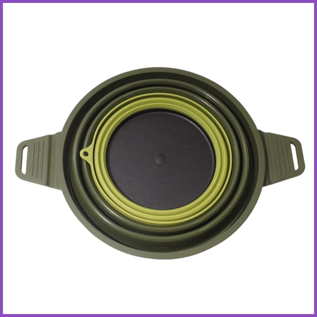 Camping Pan ชุดแบบพกพา Camping Pans สําหรับทําอาหารซิลิโคนทนความร้อนเครื่องมือเครื่องครัวจานสําหรับ 