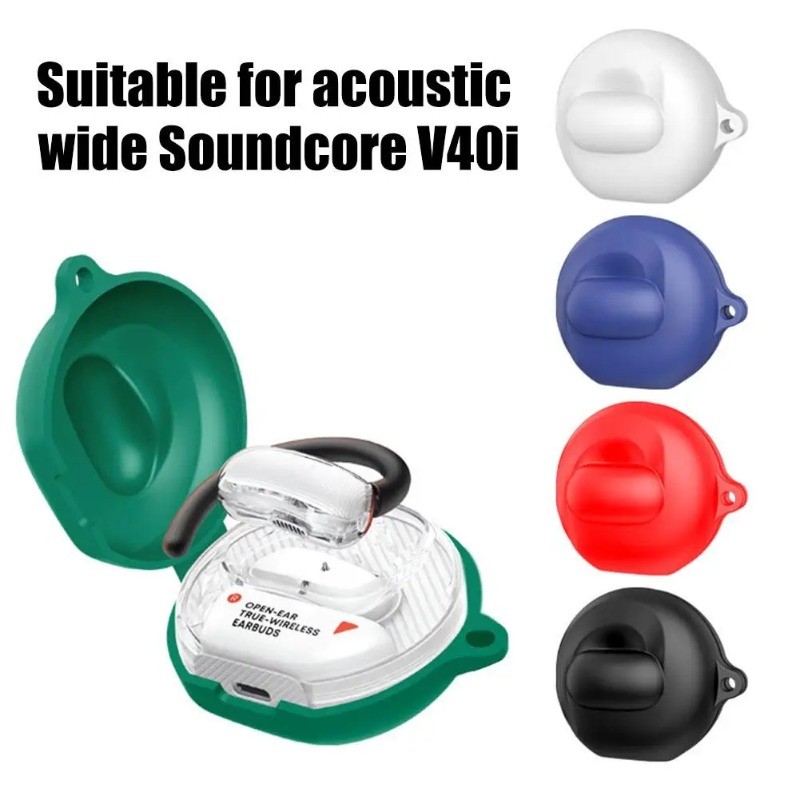 กรณีสีทึบหูฟัง Fundas สําหรับ Soundcore V40i นุ่มซิลิโคนกันกระแทกหูฟังสําหรับ Anker Soundcore V40i ค