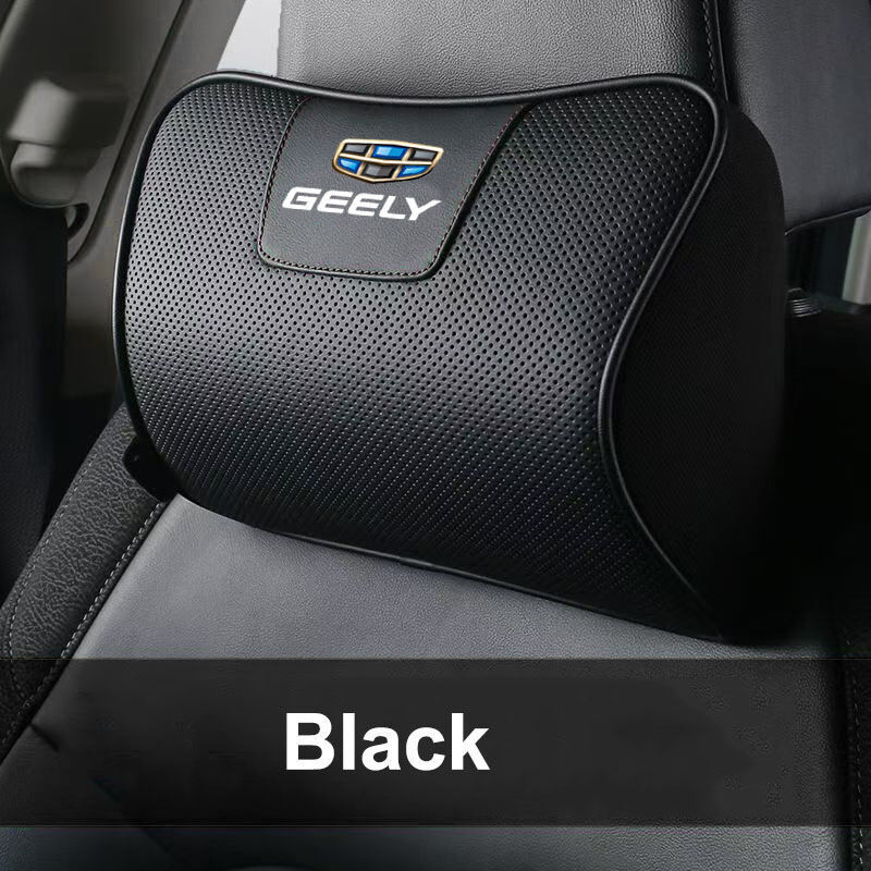 1 ชิ้นสีดํารถ headrest หมอนรองคอรถ headrest รถอุปกรณ์เสริมที่นั่งคอหมอนหน่วยความจําโฟมหนัง headrest 