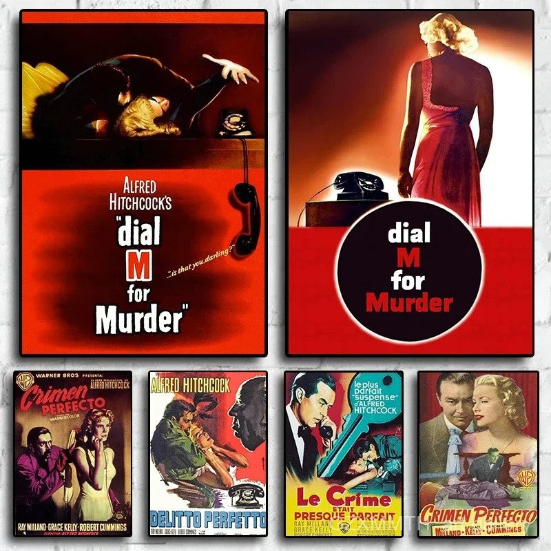 โปสเตอร์ภาพยนตร์คลาสสิก.Dial M for Murder แบบวินเทจปี 80's สำหรับตกแต่งผนัง USD5