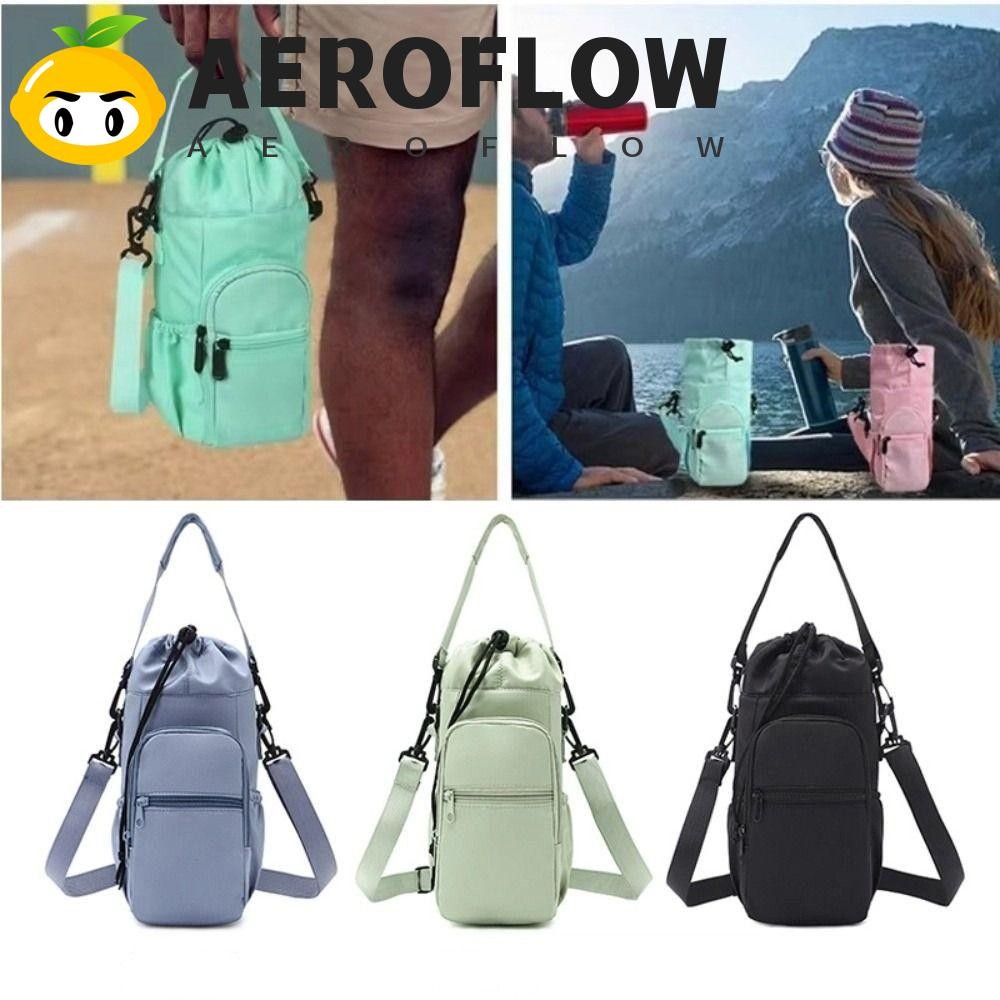 AEROFLOW กระเป๋าใส่ขวดน้ํา, สายรัดปรับได้หุ้มฉนวน, ที่วางขวดเก็บความร้อน, แบบพกพาพร้อมกระเป๋าโทรศัพท์แขนป้องกัน กระเป๋าสะพายข้าง ถ้วยสูญญากาศ Carrier Cover เดิน