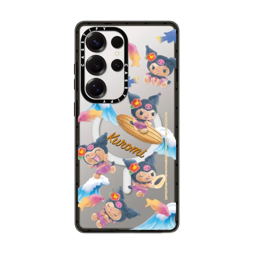 สติ๊กเกอร์ Kuromi Sun-Kissed แม่เหล็ก เคสโทรศัพท์ Impact สําหรับ Samsung Galaxy S22 S23 S24 S25 Ultr