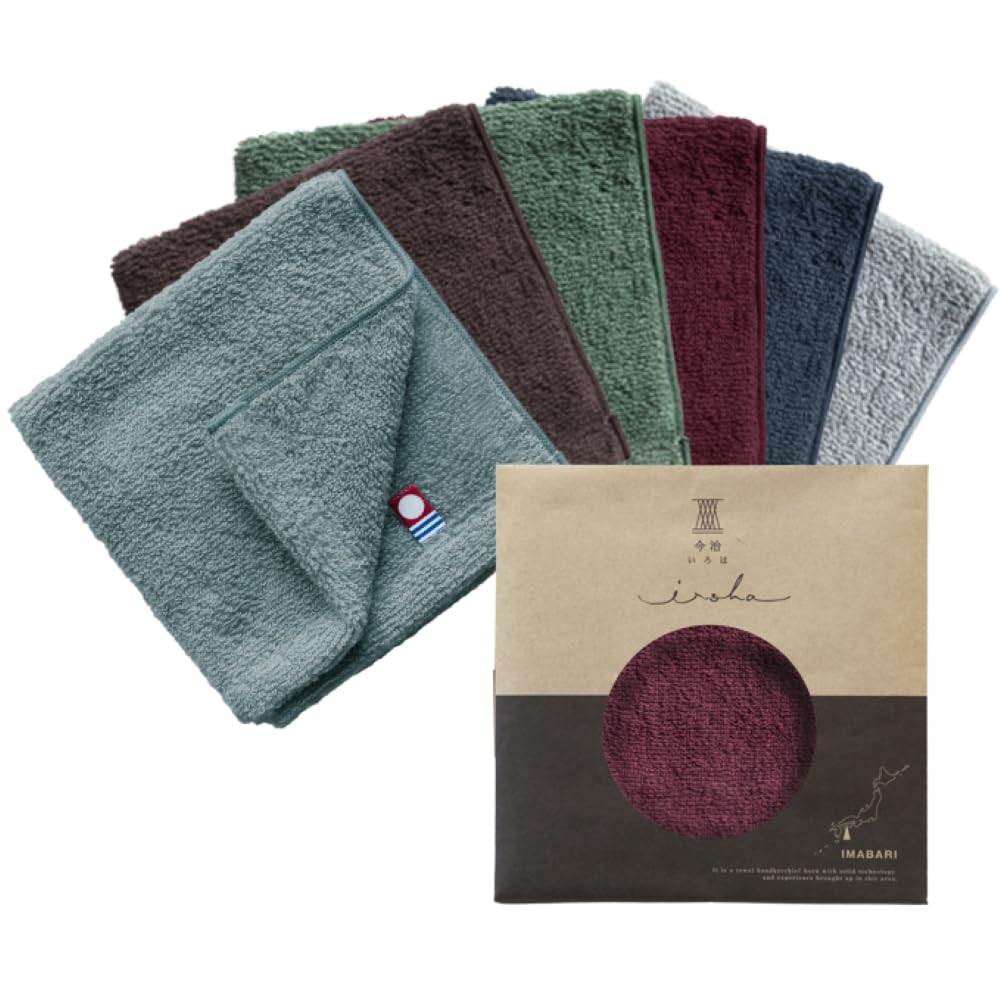 [ส่งตรงจากประเทศญี่ปุ่น]ผ้าเช็ดมือ Imabari ผ้าขนหนูชาย Imabari Iroha ผ้าขนหนูทอ 23ซม.×23ซม. ของขวัญ 