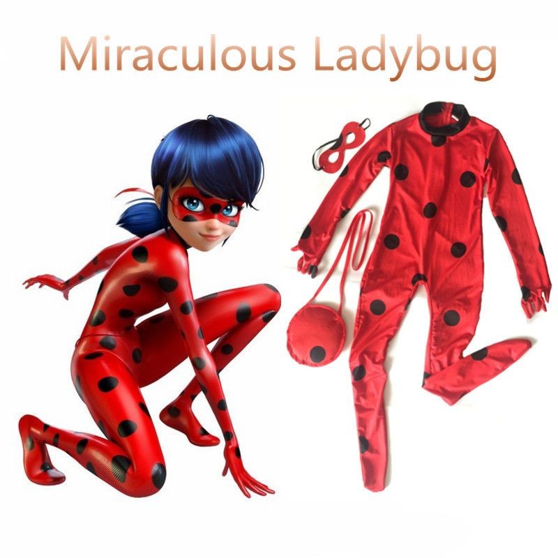 Ladybug Radi อะนิเมะ Cosplay เครื่องแต่งกายสำหรับผู้ใหญ่ ยืดหยุ่นสูง เหมาะสำหรับครอบครัวและเด็ก พร้อ