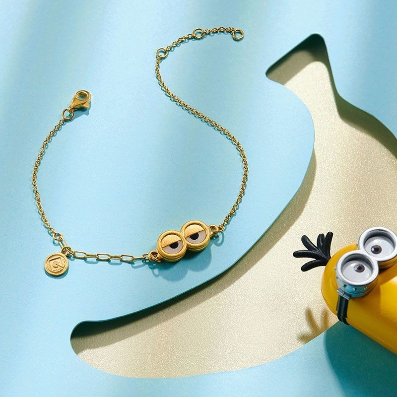 2025 Minions Series Golden Bracelet Niche Jewelry Simple Jewelry ins Style Cute Fun Design