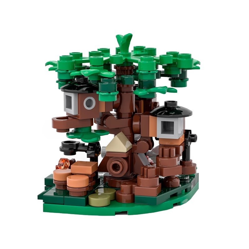 MOC บล็อกตัวต่อ Mini Tree House สถาปัตยกรรมสร้างสรรค์ของเล่นเพื่อการศึกษา Mini Tree House