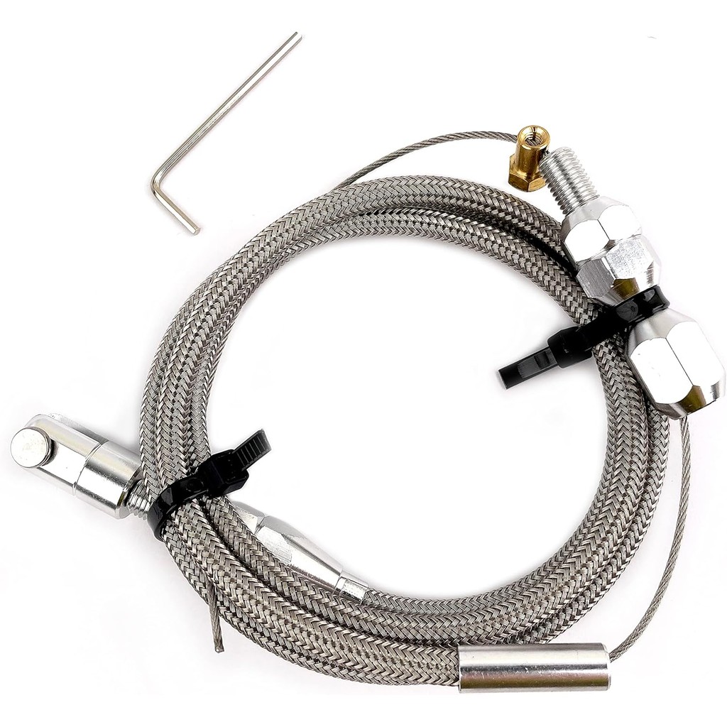 36" ชุดสายแก๊สคันเร่งเครื่องยนต์สแตนเลสแบบถักเข้ากันได้กับ 97-07 Chevrolet/Chevy LS1 เครื่องยนต์ 4.8