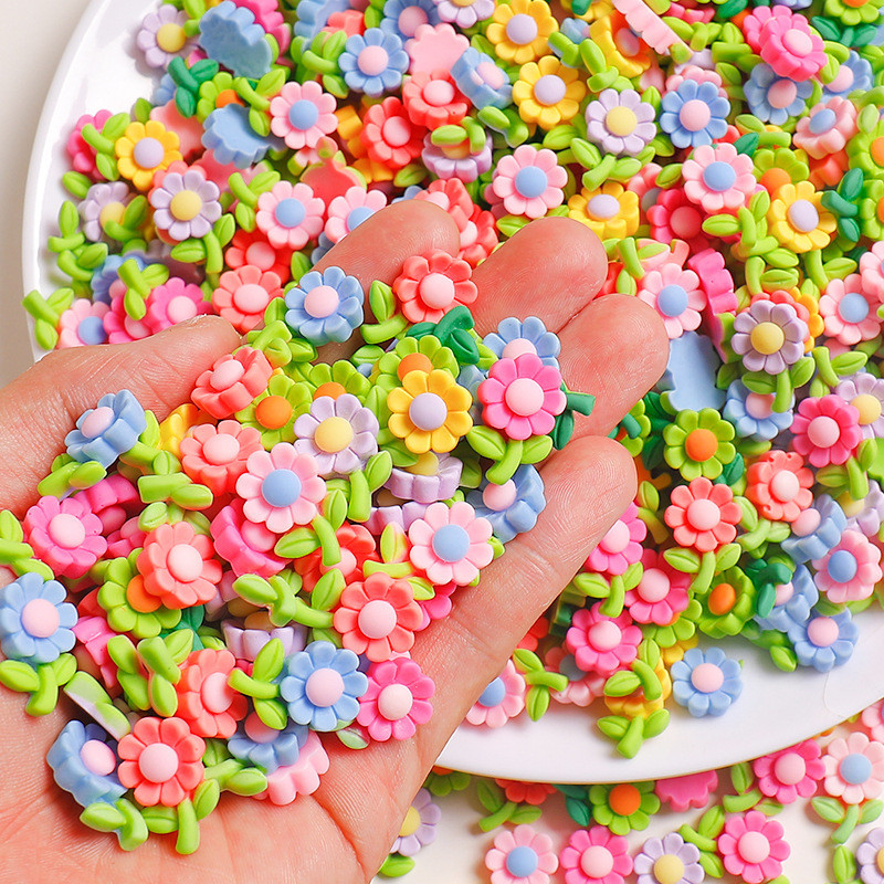 วัสดุทำเครื่องประดับและตกแต่งเคสมือถือแบบทำเองได้ง่าย ดอกไม้ทรงดวงอาทิตย์ สีสันสวยงาม สำหรับงานเรซิ่น