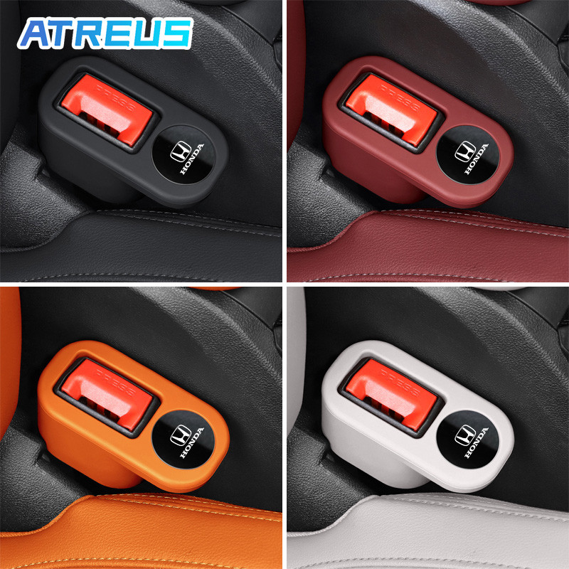 1 ชิ้น Honda รถเข็มขัดนิรภัยซ็อกเก็ตฝาครอบป้องกันความปลอดภัย Seatbelt ซ็อกเก็ต Fixer Anti Scratch อุปกรณ์ตกแต่งภายในรถยนต์สําหรับ Honda Civic 11th 10th gen fe fk fd Fit ge HRV Jazz gk City Hatchback Odyssey CRV BRV WRV Mugen