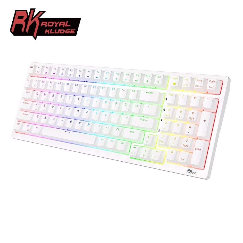 Royal Kludge RK98 Hotswappable Mechanical Keyboard พร้อม 98 คีย์ RGB Backlit Trimode บลูทูธ 2.4G แบบ