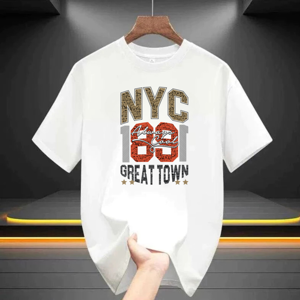 AA HOME  เสื้อยืดคอกลม ลายเท่ สวมใส่สบาย มี 5 สี และไซส์ M-2XL ให้เลือก B0010