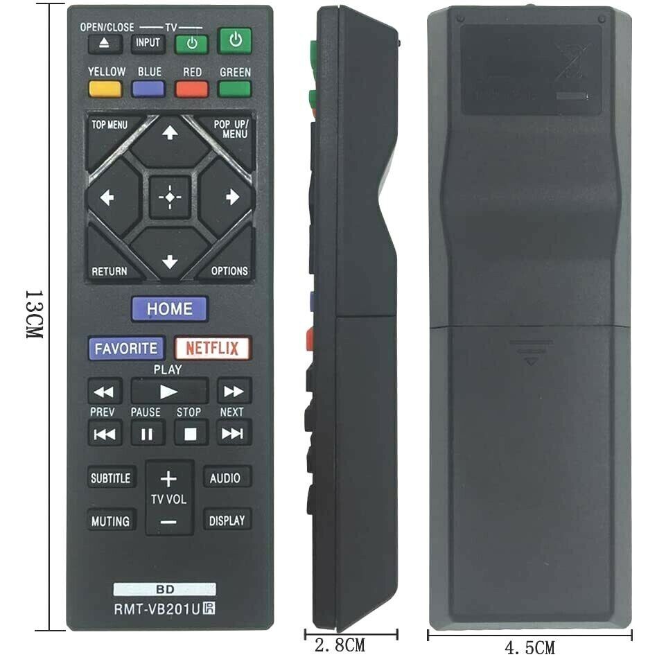 เปลี่ยนเปลี่ยนรีโมท RMT-VB201U สําหรับสําหรับสําหรับ sony Blu-Ray DVD BDP-S2900 BDP-S1700 UBP-X700