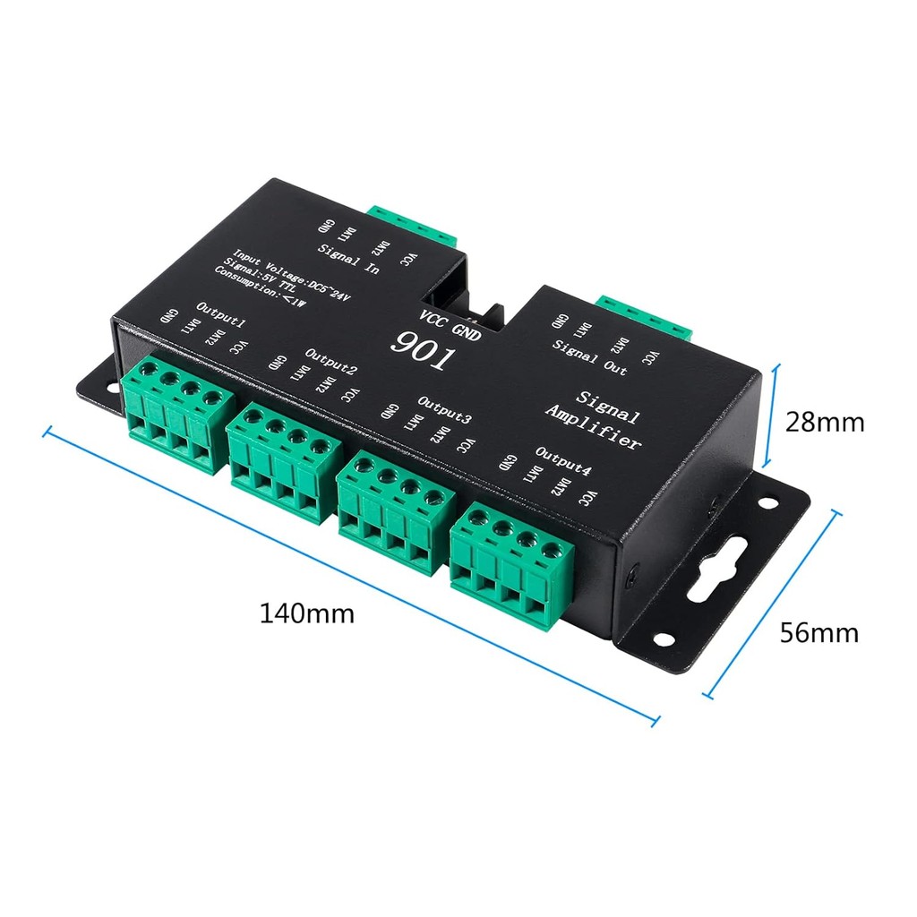 Alinan 2pcs SP901E LED Controller SP901E LED พิกเซล WS2812B WS2811 SPI เครื่องขยายสัญญาณ Repeater สํ