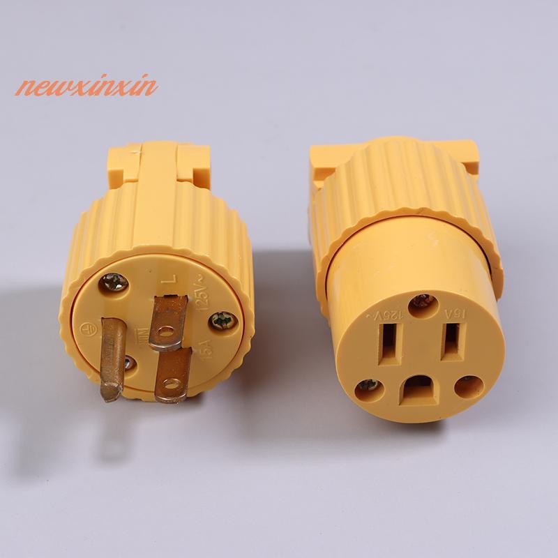 [NT-t] สีเหลืองอเมริกา L5-15R L5-15P L6-15R 6-15P Type B 15A US อุตสาหกรรมปลั๊กไฟชายหญิง 3 เสาสายไฟเ