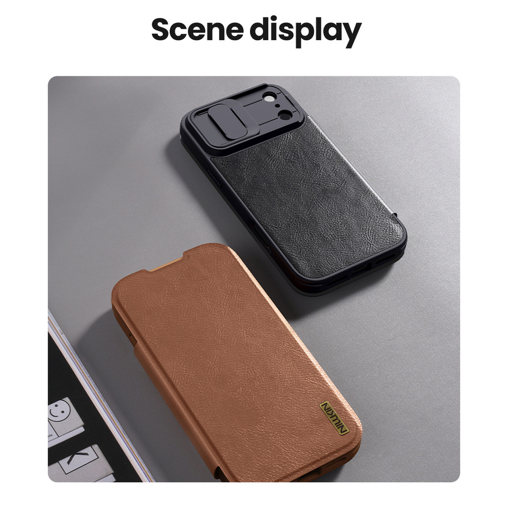 Nillkin QIN ซองหนังพลิกหรูหราสําหรับ iPhone 17 Pro Max 17 Pro 17 Air Case กล้อง Slider ฝาครอบป้องกันพร้อมผู้ถือบัตร - รูปที่ 6