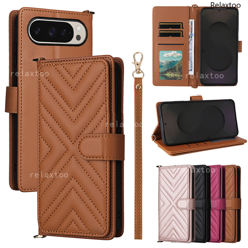 ซองหนังสําหรับ Google Pixel10 Pixel 10 Pro 10Pro Pixel10Pro XL Pixel10ProXL 10A Pixel10A 5G ขาตั้งแม