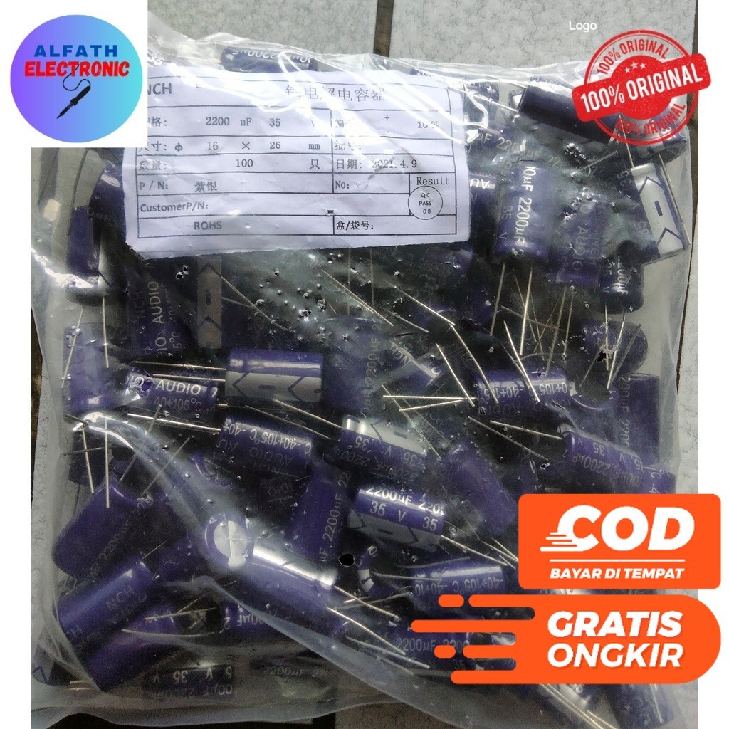 ELCO ELKO 2200UF 35V 2200 UF 35 VOLT คุณภาพดีดั้งเดิม