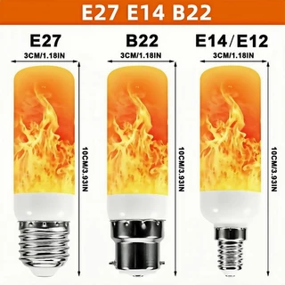 OEING หลอดไฟ LED เปลวไฟธรรมชาติกระพริบผลตกแต่งบรรยากาศแสง E14 E27 B22 3W 5W 85-265V ตกแต่งวันหยุด