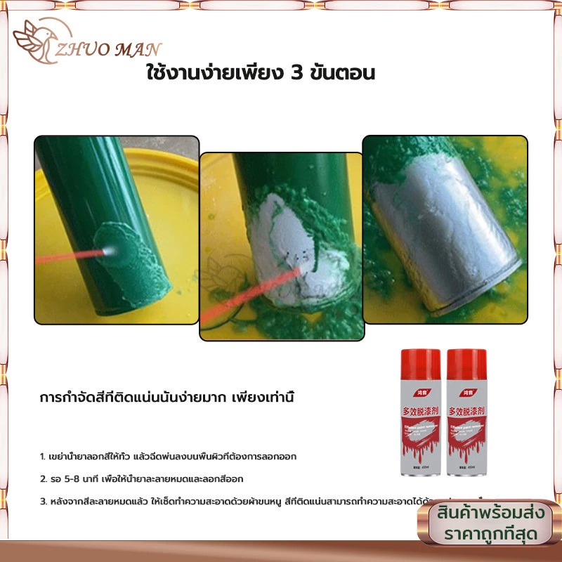 น้ำยาลอกสี น้ำยาลบสีพ่นท์รีมูฟเวอร์450ML สเปรย์ลอกสี ล้างสี กัดสี เคมีลอกสี ทุกชนิด พ่นลอกสีรถยนต์ ลบสีทั้งหมดภายใน1นาที thumbnail 8