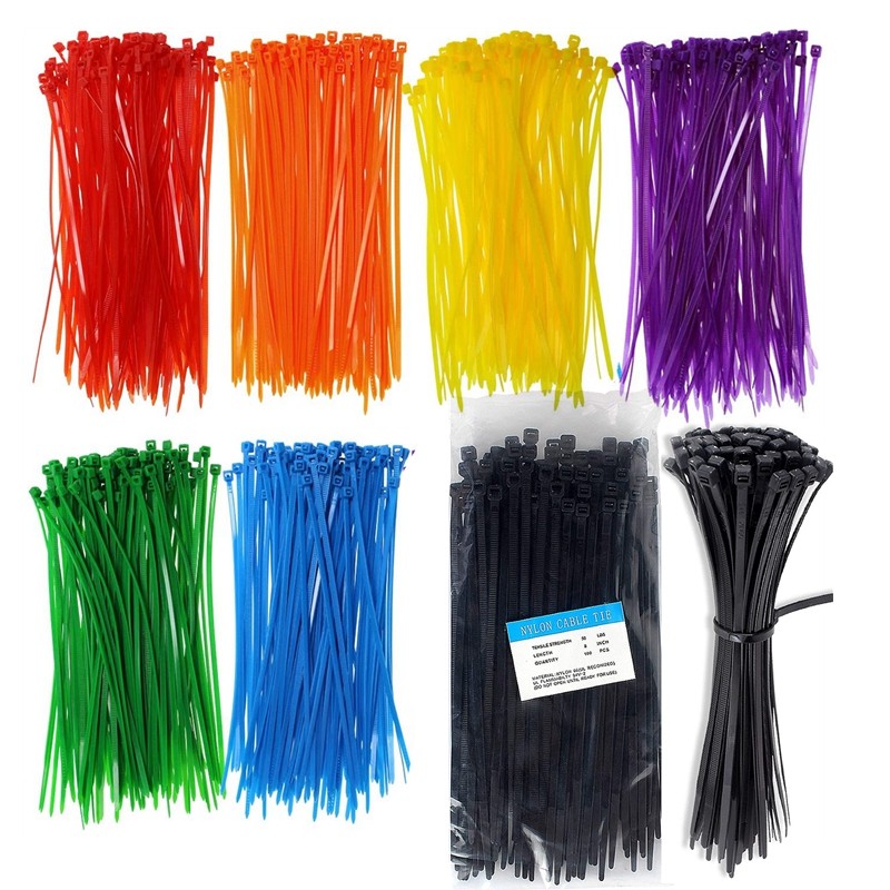 100ชิ้น3x100มิลลิเมตรล็อคตัวเองสายผูกไนลอนที่มีสีสันพลาสติกซิปผูกห่วงลวดห่อซิปผูก ตีนตุ๊กแก การจัดการลวดคลิป
