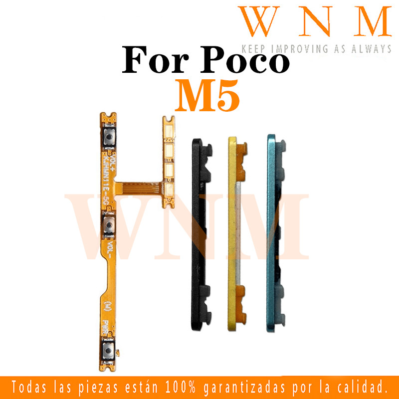 สําหรับ Poco M5 ปุ่มเปิดปิดปุ่มสวิทช์ด้านข้าง Key Volume Up Down Flex Cable โทรศัพท์มือถือ Part