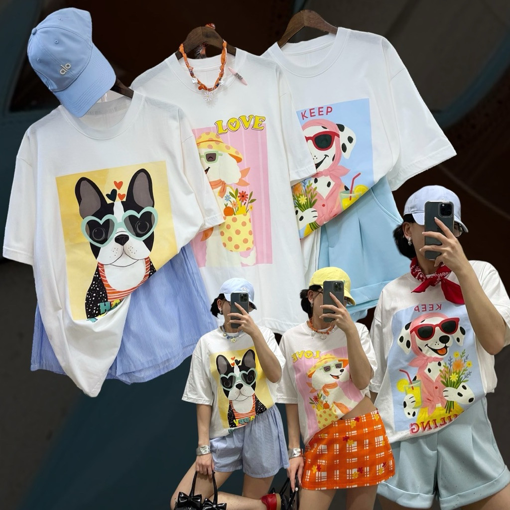 COD✅ (จัดส่งในกรุงเทพฯ) MAO Shop dog t-shirt. เสื้อยืดคอกลม แขนสั้น เนื้อผ้าใส่สบาย ทรง  เล็กน้อย สไตล์ลำลอง.