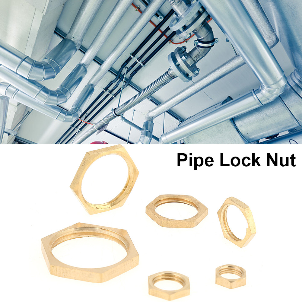Iuxishop-ph Hex Lock Nuts Assortment 40 ชิ้น G1/8 G1/4 G3/8 G1/2 G3/4 G1 ท่อ Nut Thread Fitting ทองเ