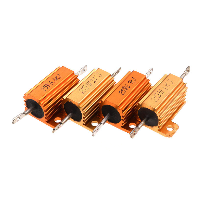RX24-25W Gold Aluminium Shell Resistor 0.01/3/4/6/8/10/20R/500 Euro 1K 2K 5K 100K