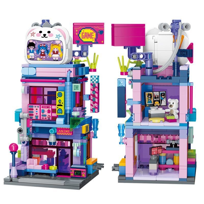 Keeppley Wonderful Street บ้านมายากลสีสันสดใสอะนิเมะชา Street View เครื่องประดับอาคารบล็อกตัวต่อ - รูปที่ 5