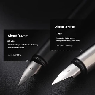 ปากกาหมึกซึม Jinhao 35 หรูหรา Elegant EF/F Nib All-Steel/Matte Black Body การประดิษฐ์ตัวอักษรปากกาหมึก