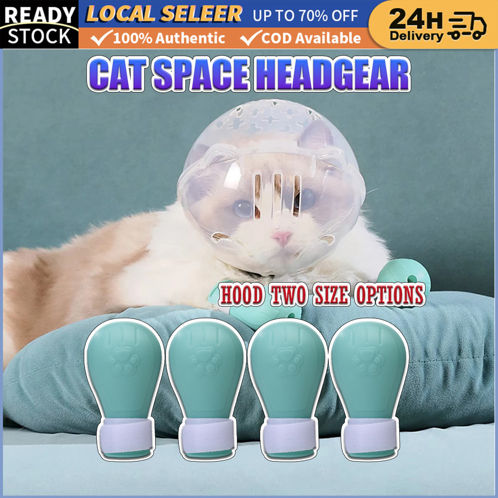 โปร่งใสแมวหัว/แมวเท้า Breathable Cat Muzzle Anti-Licking Anti-Bite Cat Muzzle สัตว์เลี้ยง Grooming 猫