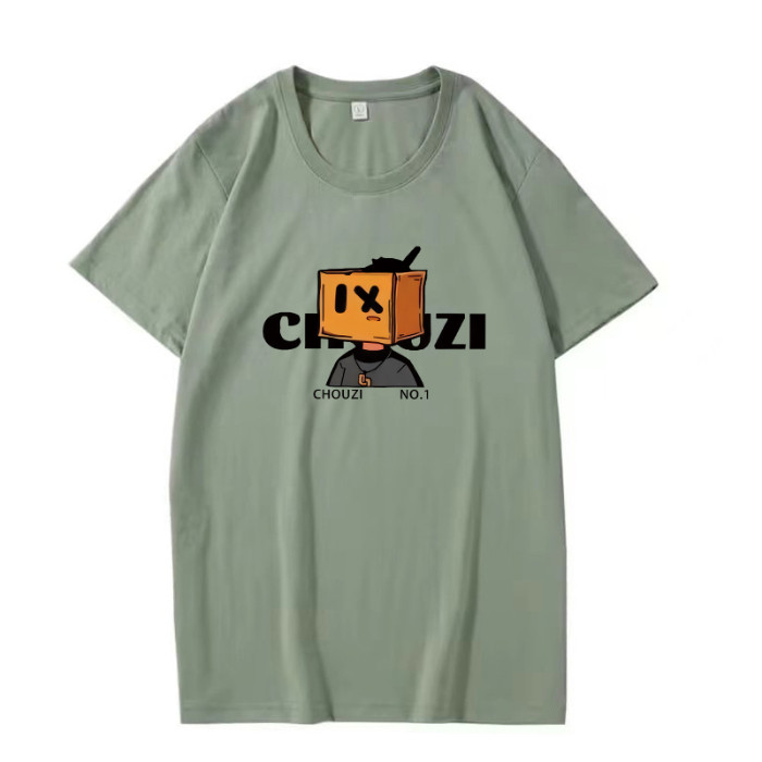 COD นักเรียนใหม่ All-Match สไตล์ฮ่องกงพิมพ์ด้านบนหลวมสไตล์ใหม่ฤดูร้อน Street Wear แขนสั้นชาย20252025