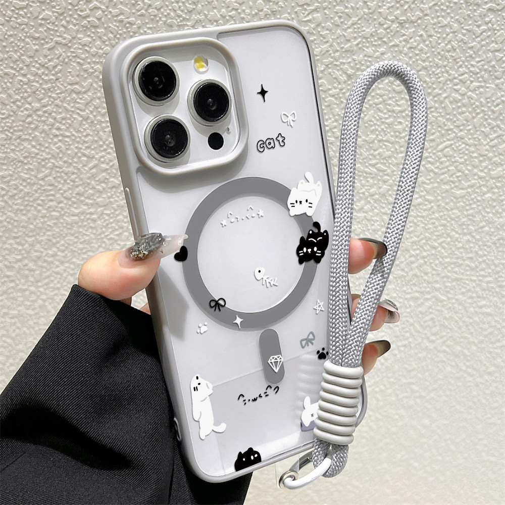 Magnetic เคสโทรศัพท์มือถือ For iPhone 13 11 17 pro max Case iPhone 11 15 16 pro max 14 12 pro max การ์ตูนอะคริลิคฝ้า ราคา ถูกที่สุด ดีลบีเคเค แกลเลอรีภาพที่ 4