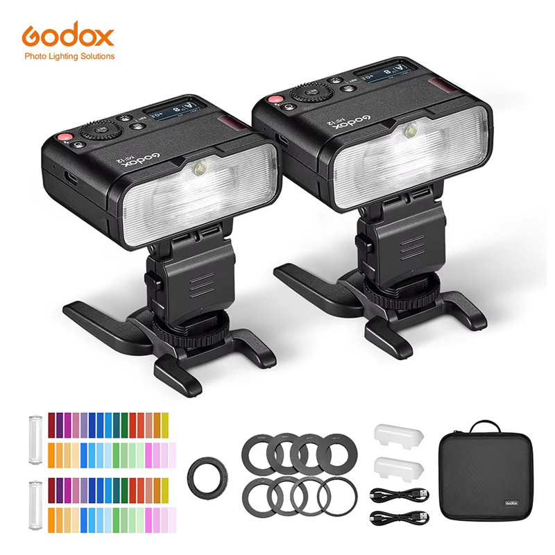Godox MF12 MF12-K2 Macro Flash 2 ชุดไฟ Mini Speedlite ในตัวระบบ Godox X TTL แฟลช + ตัวกรองสีสําหรับภ