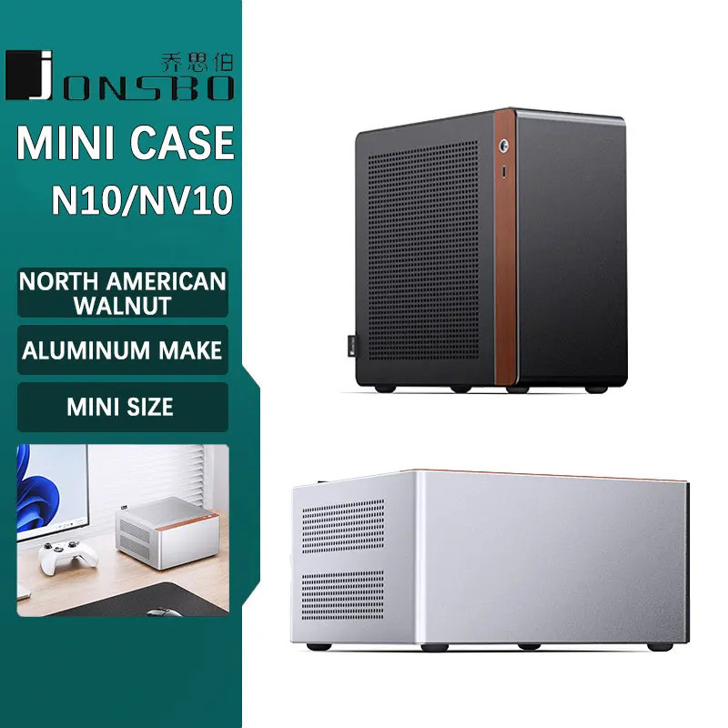 Jonsbo Nv10 N10 Itx Mini Desktop Case (3.3 มม.เปลือกอลูมิเนียม/north American Black Walnut/ixx รุ่น/