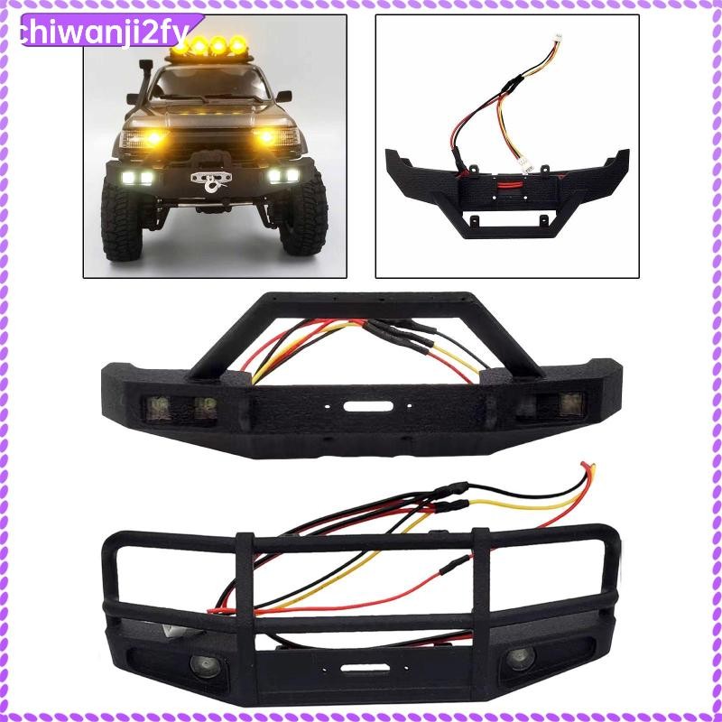 Front Bull Bar พร้อม LED จําลองอะไหล่ DIY ดัดแปลงสําหรับ 1/18th RC รถ FCX18 LC80