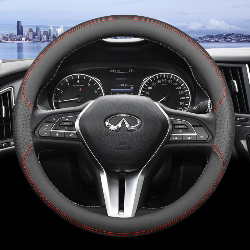 2022 Infiniti qx50 qx60 q50L ฝาครอบพวงมาลัยหนังแท้พิเศษรถกันลื่นทนต่อการสึกหรอ