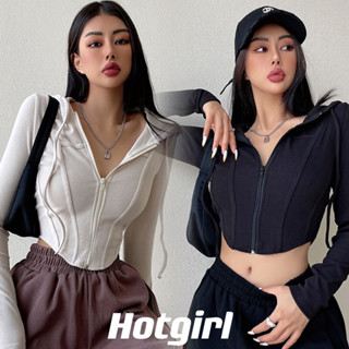 Hotgirl พร้อมส่ง Y2K เสื้อแขนยาว เสื้อโค้ทผู้หญิง แฟชั่นย้อน…