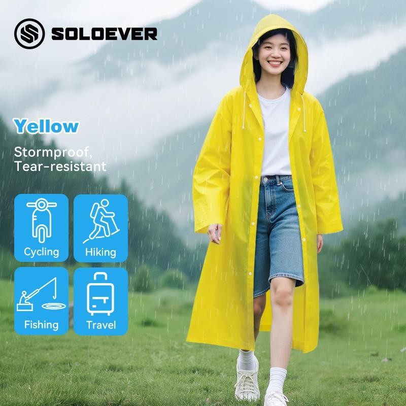 【TH Delivery】 SOLOEVER All styles EVA Raincoats เสื้อกันฝนแบบใช้แล้วทิ้งกันฝนและกันน้ำ ปิดสนิท ปีกกว้าง ไม่บดบังทัศนวิสัย แบบพกพาและพับเก็บได้ เหมาะสำหรับการปั่นจักรยาน ตกปลาและการเดินทาง