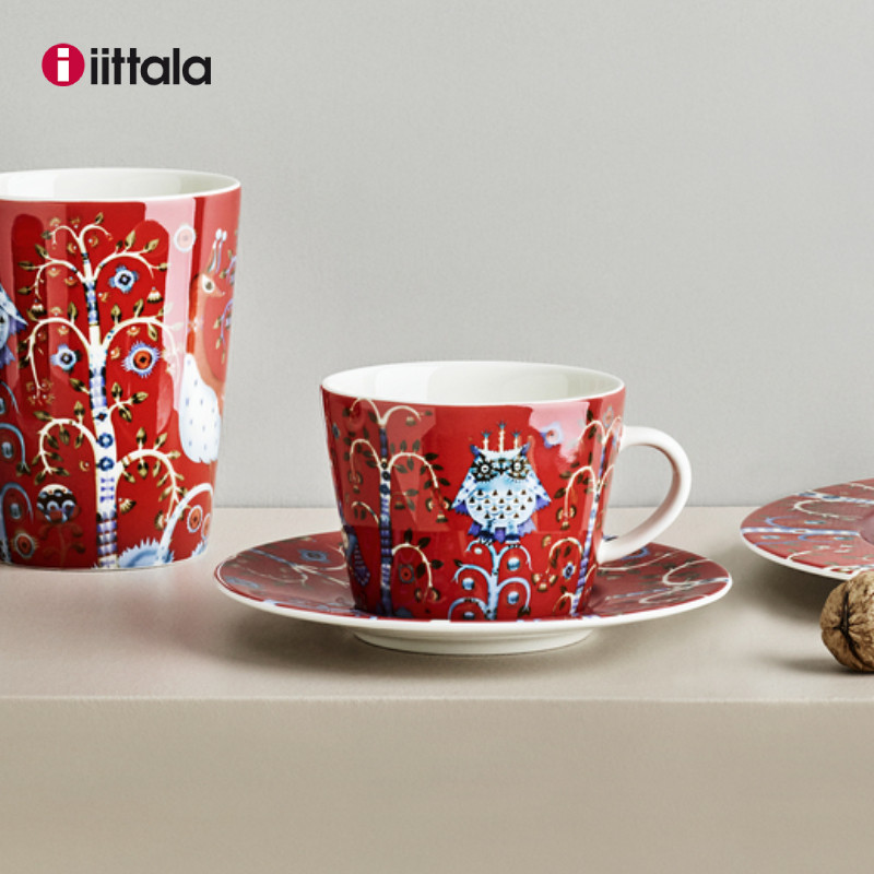 Iittala Iittala Magic Forest Designer ประณีตถ้วยกาแฟเซรามิคจานรองชุดของขวัญวันเกิด